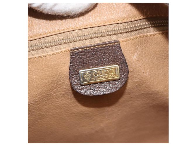 Borsa Boston in PVC beige e oro della linea Sherry GG Supreme di GUCCI Auth ep14457 D'oro - vista 17