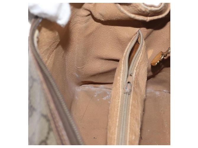 Borsa Boston in PVC beige e oro della linea Sherry GG Supreme di GUCCI Auth ep14457 D'oro - vista 22