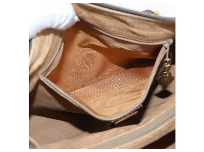 Borsa Boston in PVC beige e oro della linea Sherry GG Supreme di GUCCI Auth ep14457 D'oro - vista 24