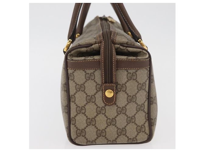 Borsa Boston in PVC beige e oro della linea Sherry GG Supreme di GUCCI Auth ep14457 D'oro - vista 3