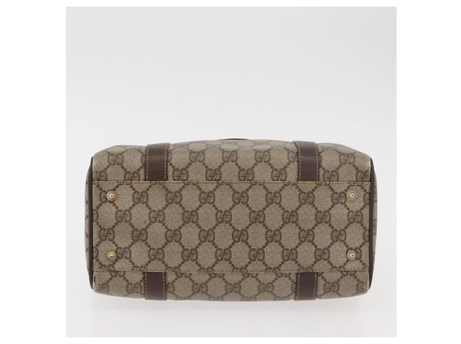 Borsa Boston in PVC beige e oro della linea Sherry GG Supreme di GUCCI Auth ep14457 D'oro - vista 5