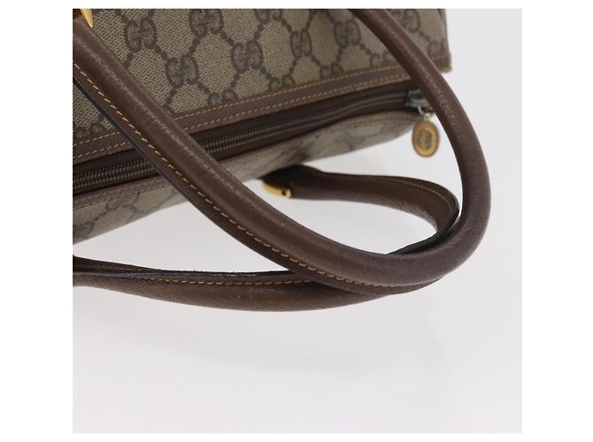 Borsa Boston in PVC beige e oro della linea Sherry GG Supreme di GUCCI Auth ep14457 D'oro - vista 7