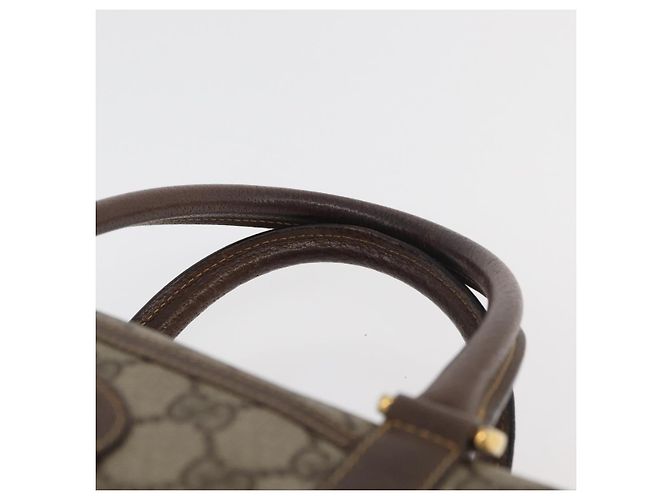 Borsa Boston in PVC beige e oro della linea Sherry GG Supreme di GUCCI Auth ep14457 D'oro - vista 8
