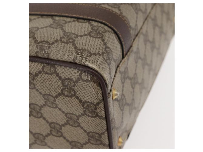 Borsa Boston in PVC beige e oro della linea Sherry GG Supreme di GUCCI Auth ep14457 D'oro - vista 9