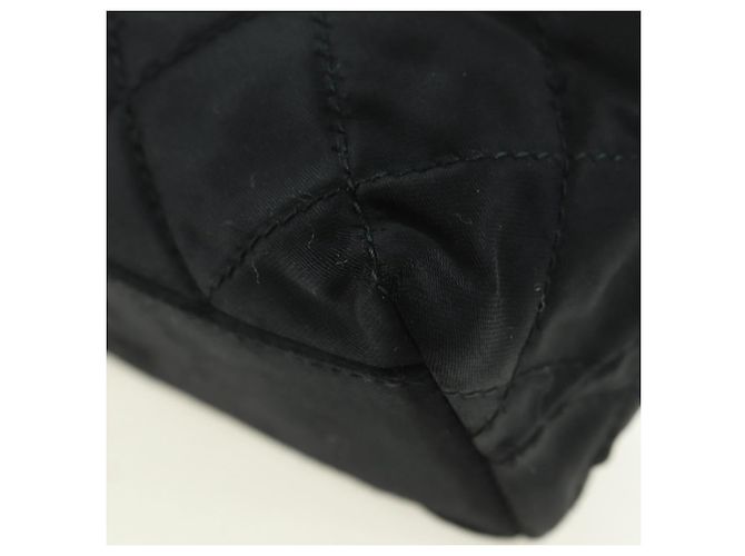 CHANEL Borsa a Spalla Matelassé Catena Satin Nero Oro CC Auth 168914V D'oro - vista 19