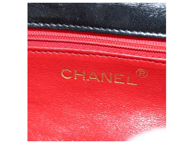 CHANEL Borsa a Spalla Matelassé Catena Satin Nero Oro CC Auth 168914V D'oro - vista 22