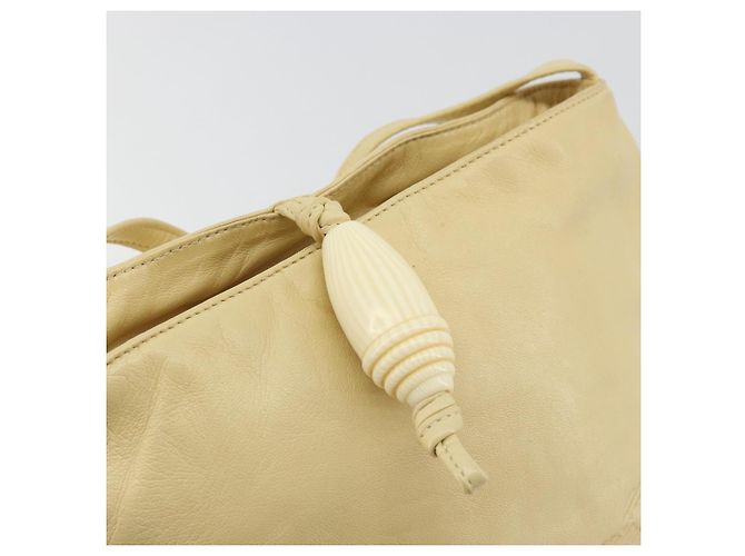 LOEWE Borsa a Spalla Anagram Pelle Beige Auth 176351 - vista 17