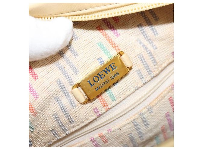 LOEWE Borsa a Spalla Anagram Pelle Beige Auth 176351 - vista 18