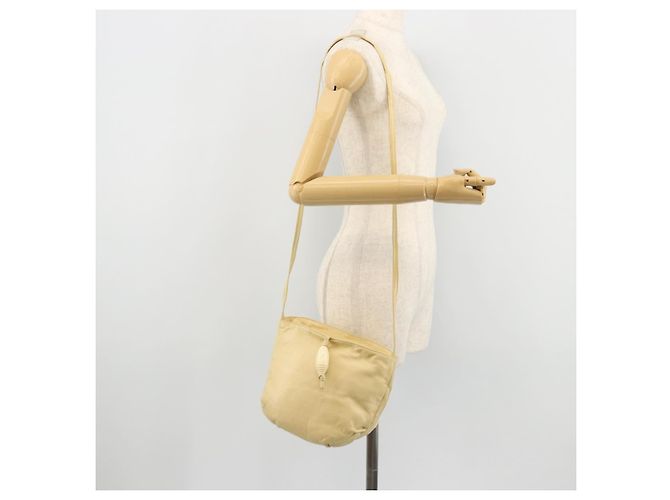 LOEWE Borsa a Spalla Anagram Pelle Beige Auth 176351 - vista 23