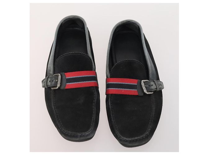 LOUIS VUITTON Monogram Mini Schuhe Leder 5 Set Schwarz Beige Marine LV Auth 174780 Marineblau - Ansicht 12