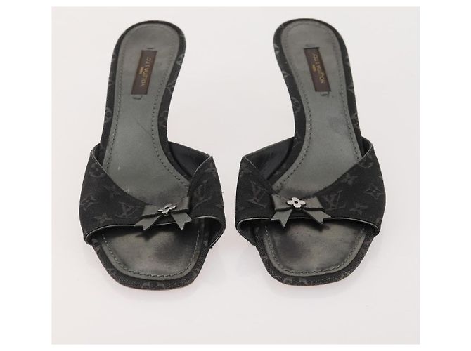 LOUIS VUITTON Monogram Mini Schuhe Leder 5 Set Schwarz Beige Marine LV Auth 174780 Marineblau - Ansicht 14