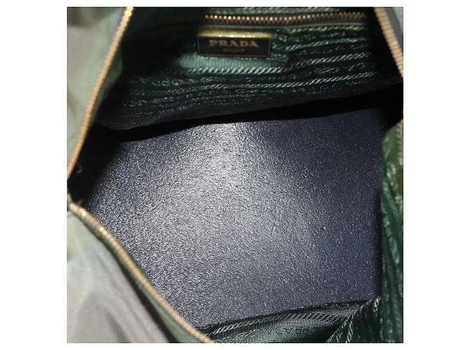 Borsa a Spalla PRADA Nylon 2way Verde Oro Auth 176782 D'oro - vista 11