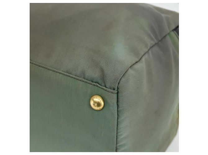 Borsa a Spalla PRADA Nylon 2way Verde Oro Auth 176782 D'oro - vista 17
