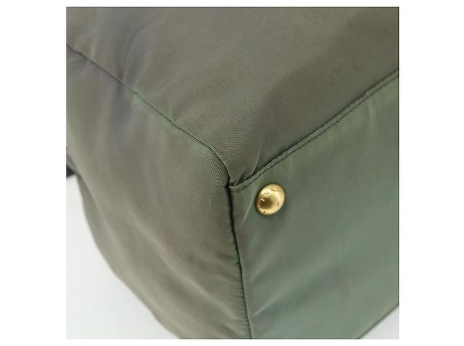Borsa a Spalla PRADA Nylon 2way Verde Oro Auth 176782 D'oro - vista 18