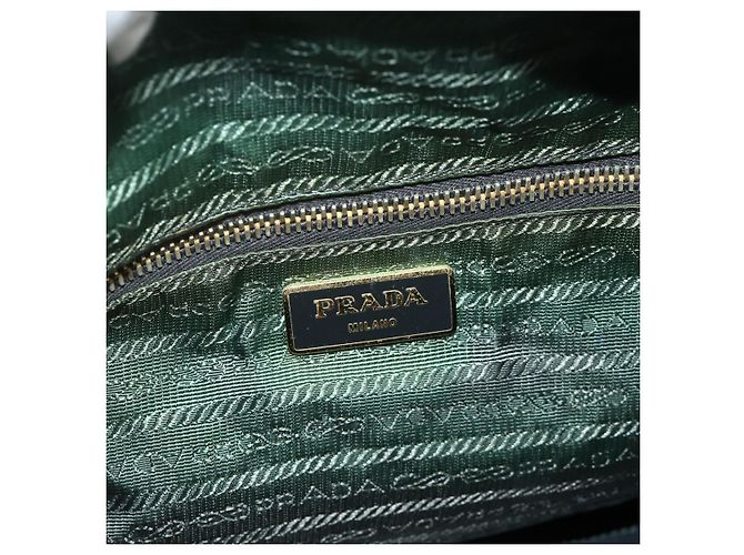 Borsa a Spalla PRADA Nylon 2way Verde Oro Auth 176782 D'oro - vista 21