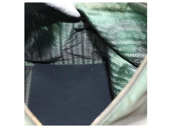 Borsa a Spalla PRADA Nylon 2way Verde Oro Auth 176782 D'oro - vista 22