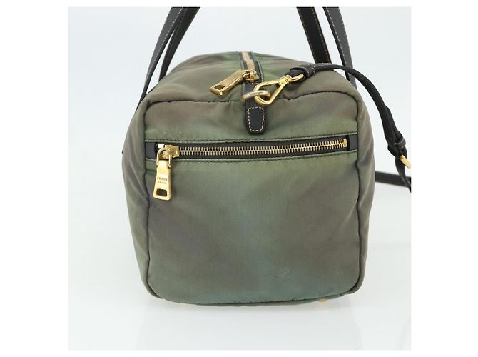 Borsa a Spalla PRADA Nylon 2way Verde Oro Auth 176782 D'oro - vista 3