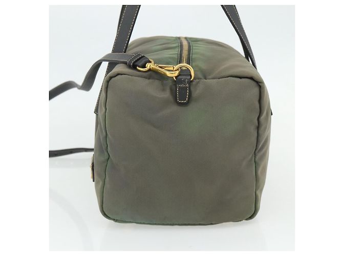 Borsa a Spalla PRADA Nylon 2way Verde Oro Auth 176782 D'oro - vista 4