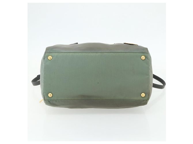 Borsa a Spalla PRADA Nylon 2way Verde Oro Auth 176782 D'oro - vista 5