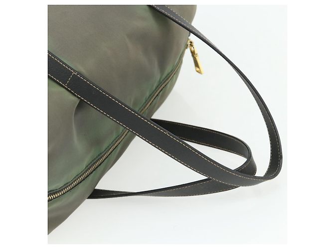 Borsa a Spalla PRADA Nylon 2way Verde Oro Auth 176782 D'oro - vista 7