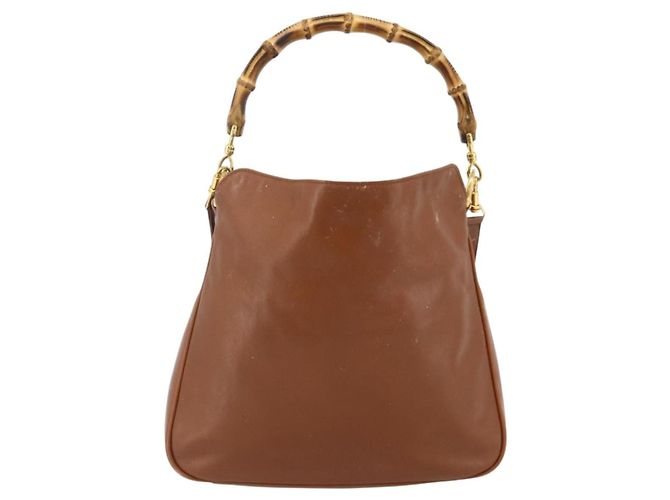 Borsa a mano in pelle Gucci Bamboo 2way marrone oro 001 2113 1638 Auth bs34730 D'oro - vista 13