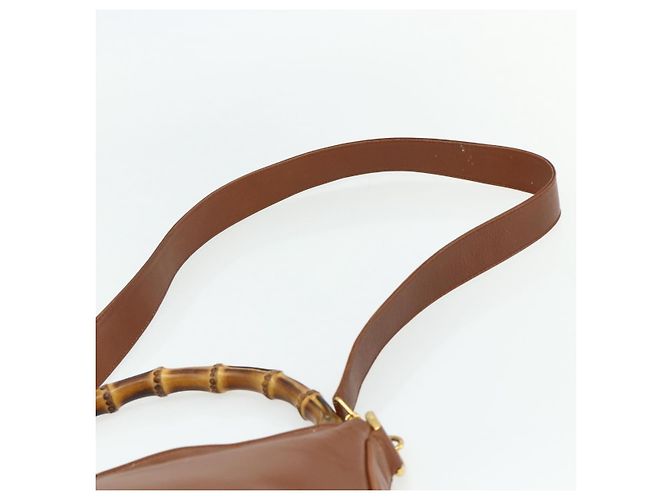 Borsa a mano in pelle Gucci Bamboo 2way marrone oro 001 2113 1638 Auth bs34730 D'oro - vista 15