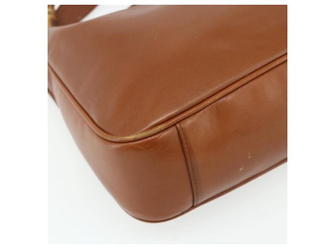 Borsa a mano in pelle Gucci Bamboo 2way marrone oro 001 2113 1638 Auth bs34730 D'oro - vista 16