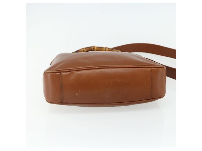 Borsa a mano in pelle Gucci Bamboo 2way marrone oro 001 2113 1638 Auth bs34730 D'oro - vista 5