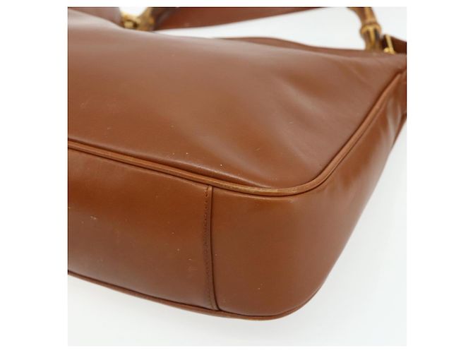 Borsa a mano in pelle Gucci Bamboo 2way marrone oro 001 2113 1638 Auth bs34730 D'oro - vista 9