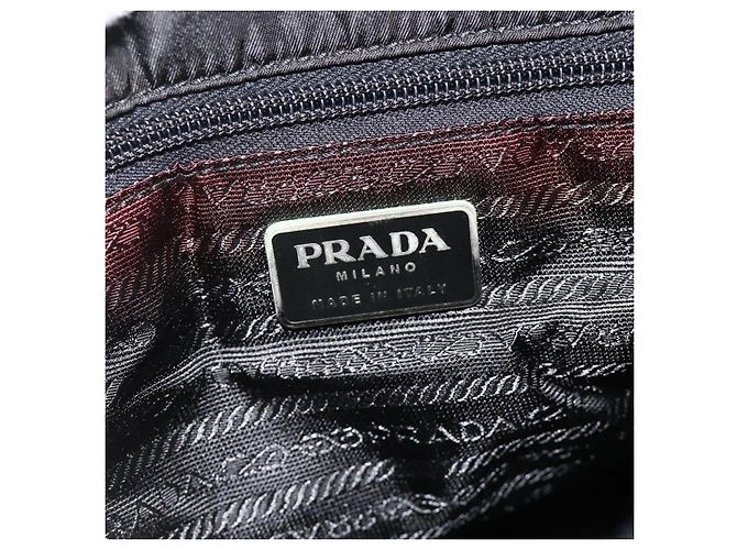 Tote PRADA Kettentasche aus Nylon Grün Silber Auth bs34645 - Ansicht 10