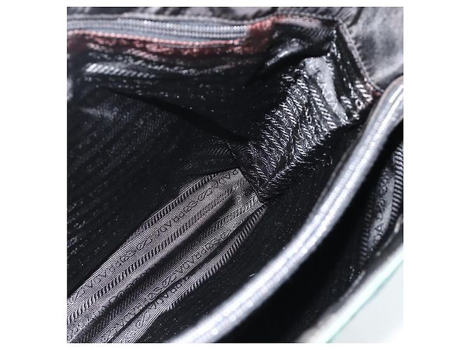 Tote PRADA Kettentasche aus Nylon Grün Silber Auth bs34645 - Ansicht 18