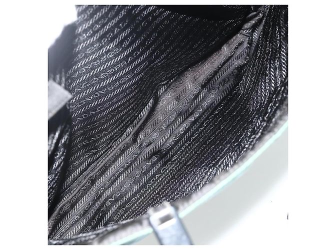 Tote PRADA Kettentasche aus Nylon Grün Silber Auth bs34645 - Ansicht 24