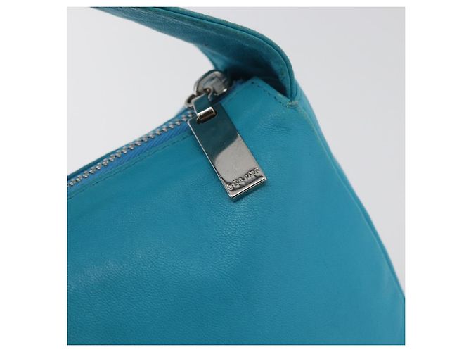 Céline Borsa a mano CELINE in pelle blu argento Auth 176877A - vista 10