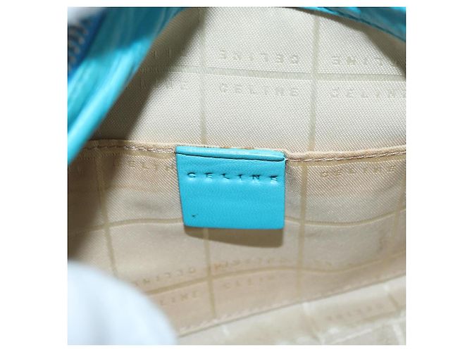 Céline Borsa a mano CELINE in pelle blu argento Auth 176877A - vista 18