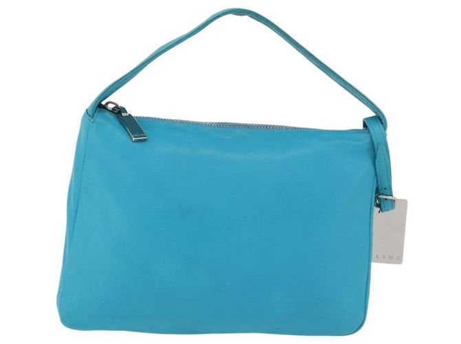 Céline Borsa a mano CELINE in pelle blu argento Auth 176877A - vista 2