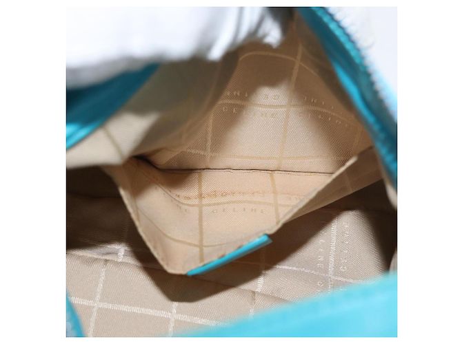 Céline Borsa a mano CELINE in pelle blu argento Auth 176877A - vista 21