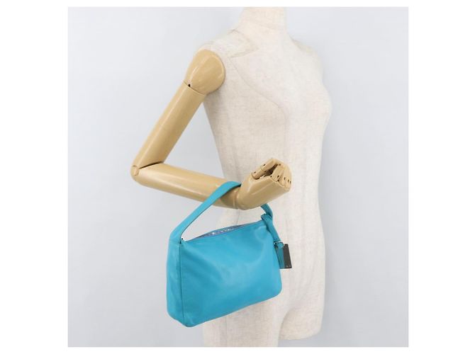 Céline Borsa a mano CELINE in pelle blu argento Auth 176877A - vista 22
