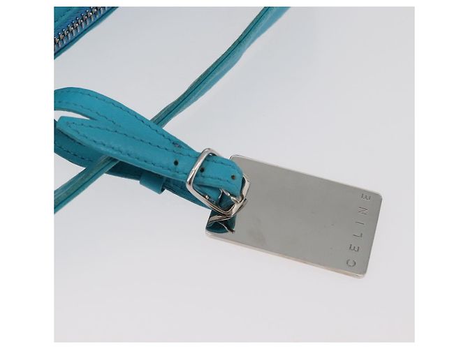 Céline Borsa a mano CELINE in pelle blu argento Auth 176877A - vista 9