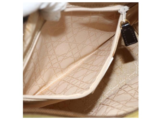 Christian Dior Borsa Lady Dior Canage in nylon verde e oro Auth BA12259 D'oro - vista 22