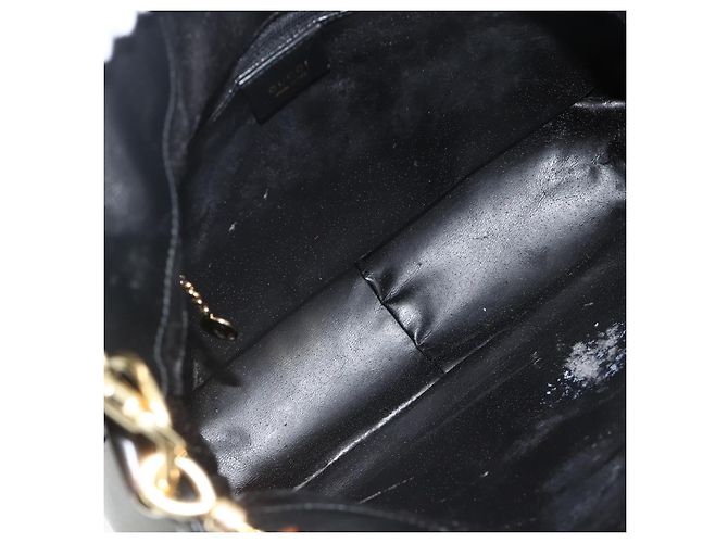 Borsa a Spalla Gucci Bamboo in Pelle 2 in 1 Nero Oro 001 1998 1638 Auth ep14094 - vista 10