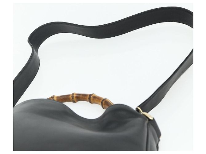 Borsa a Spalla Gucci Bamboo in Pelle 2 in 1 Nero Oro 001 1998 1638 Auth ep14094 - vista 15