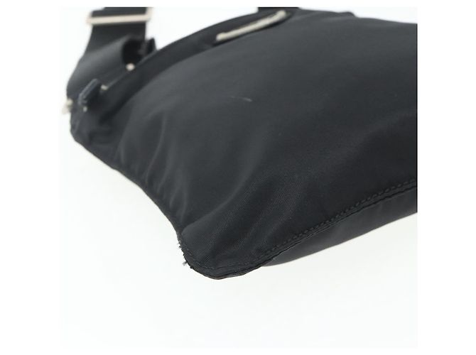 Borsa a Spalla PRADA in Nylon Nero Argento Autentica bs34694 - vista 14