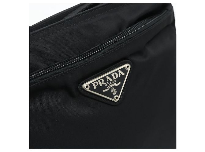 Borsa a Spalla PRADA in Nylon Nero Argento Autentica bs34694 - vista 17
