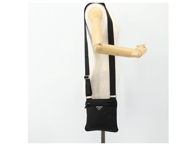 Borsa a Spalla PRADA in Nylon Nero Argento Autentica bs34694 - vista 23