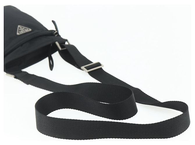 Borsa a Spalla PRADA in Nylon Nero Argento Autentica bs34694 - vista 7