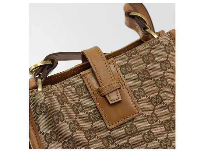 Borsa a Spalla GG Canvas Gucci Beige Oro 110292 Auth ep14036 D'oro - vista 10