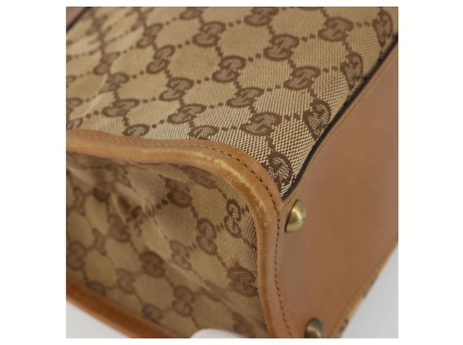 Borsa a Spalla GG Canvas Gucci Beige Oro 110292 Auth ep14036 D'oro - vista 14