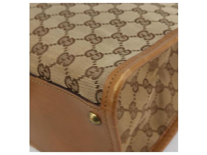 Borsa a Spalla GG Canvas Gucci Beige Oro 110292 Auth ep14036 D'oro - vista 15