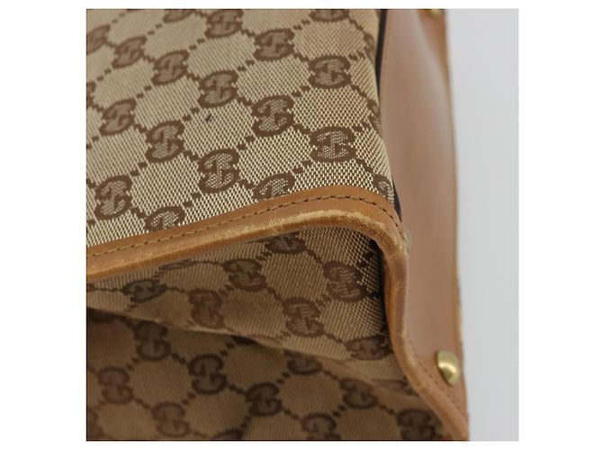 Borsa a Spalla GG Canvas Gucci Beige Oro 110292 Auth ep14036 D'oro - vista 16