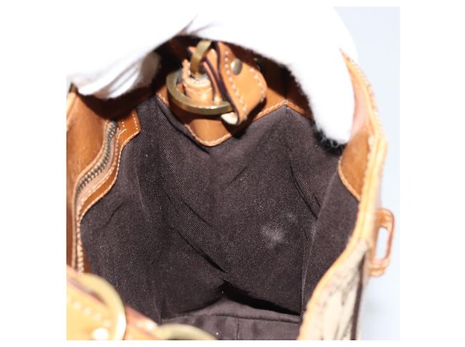 Borsa a Spalla GG Canvas Gucci Beige Oro 110292 Auth ep14036 D'oro - vista 18